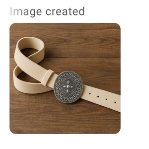 Women's Free People Cream Belt with Silver Buckle